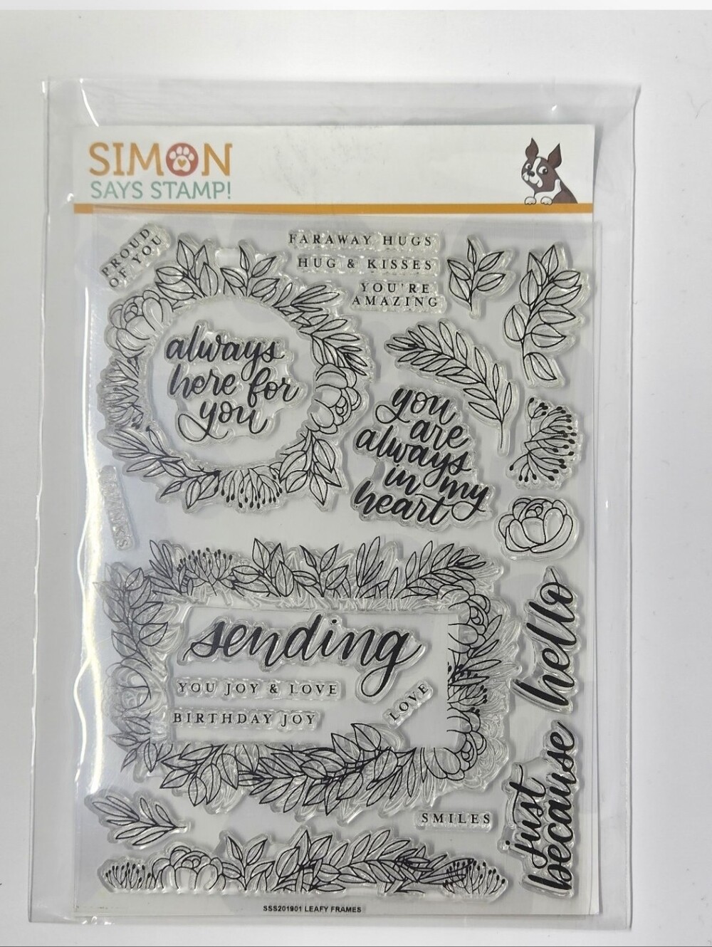 Simon Says Stamp Leafy Frames Clear Polymer 6x8 Stamp Set sss201901